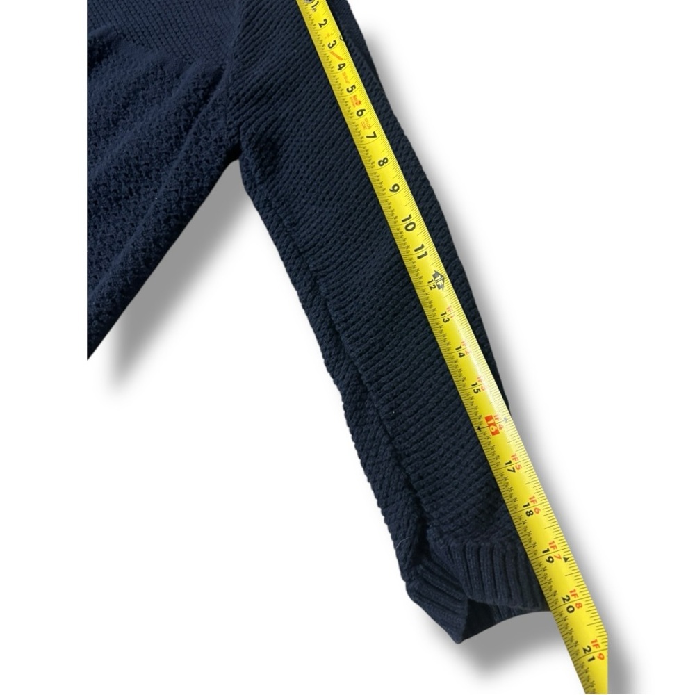 Michael Kors Knit 3/4 Sleeve Lightweight Cotton Comfy Classic Navy Blue Sweater - Picture 12 of 16